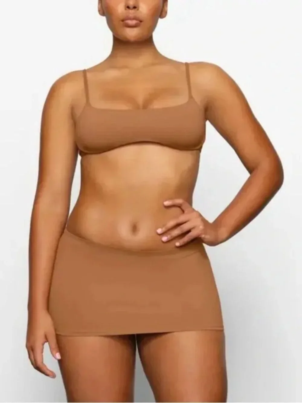 Skims Swim Micro Mini Skirt in Almond -NWT